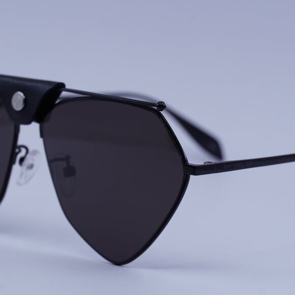 Alexander McQueen AM0317S 001 Sunglasses Black Geometric Frame, Grey Lenses - Picture 6 of 11